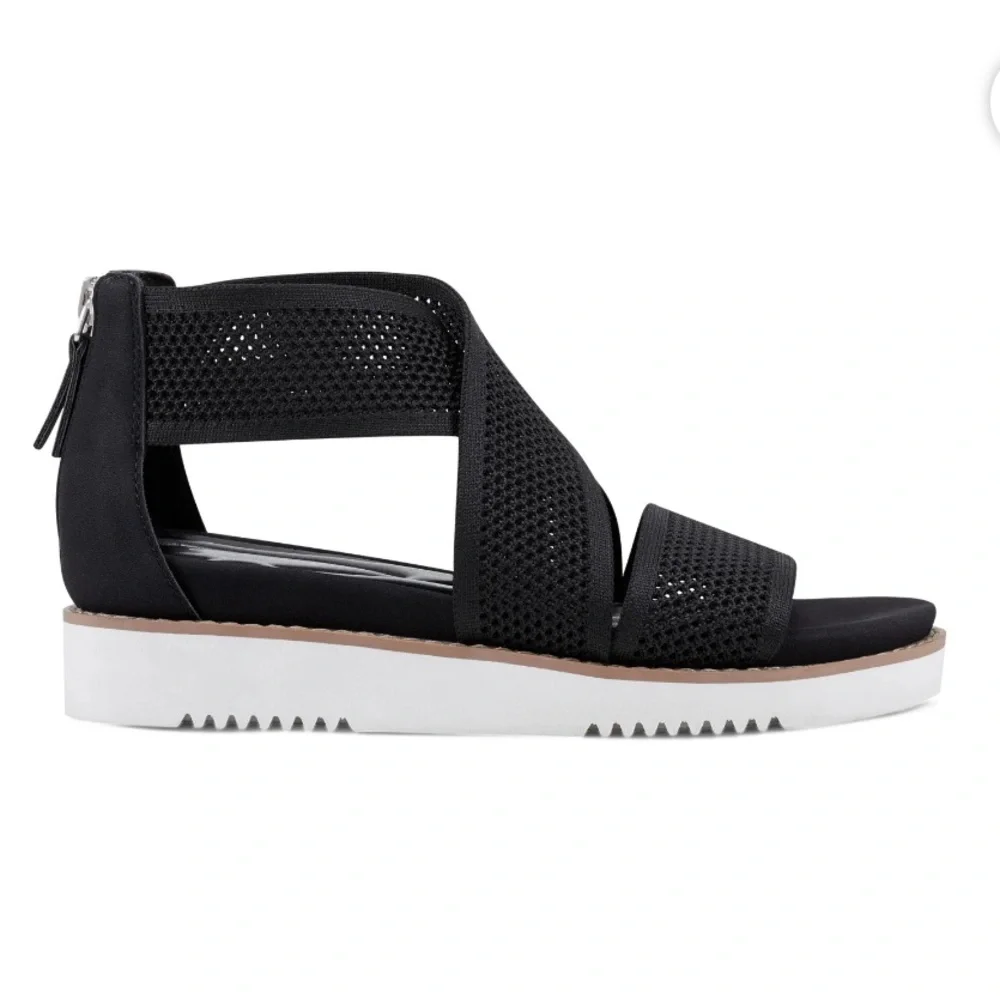 Easy Street Black Mesh Women's Sandals